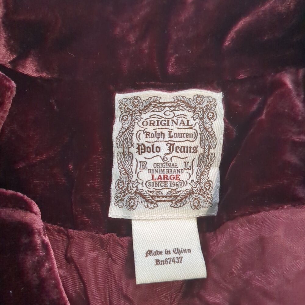 Vintage Polo Ralph Lauren Victorian Silk Velvet Jacket Blazer large Rhinestone - Picture 7 of 7